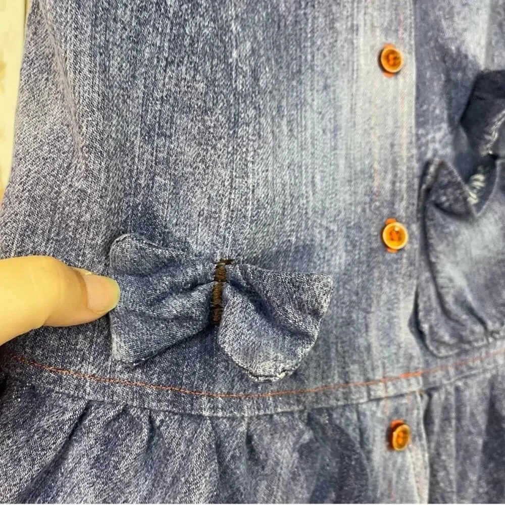 Denim Girls Handmade Dress. Similar to a size Medium (see Measurements)